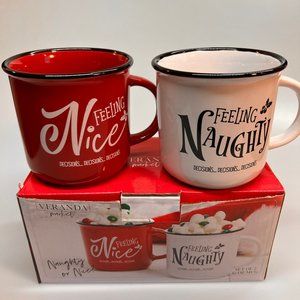 NIB Veranda Market "Feeling Nice"/"Feeling Naughty" Mug Set